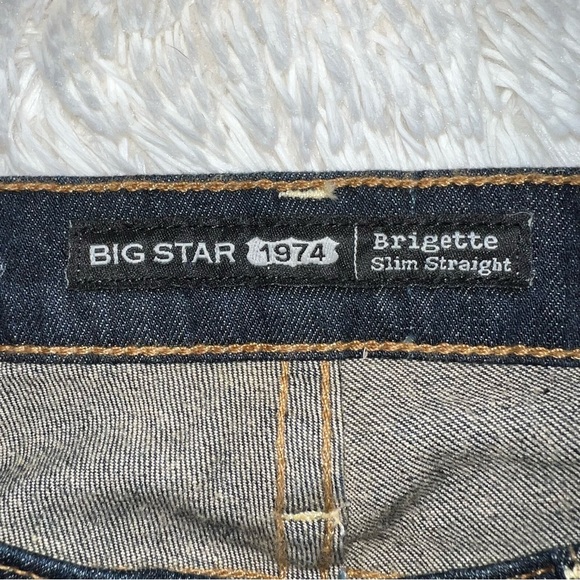 Big Star 1974 Brigette Slim Straight Dark Denim Jeans Size 28R - Picture 6 of 10
